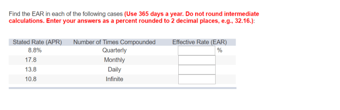 Ear find cases following problem each apr calculating lo intermediate calculations answers round solved