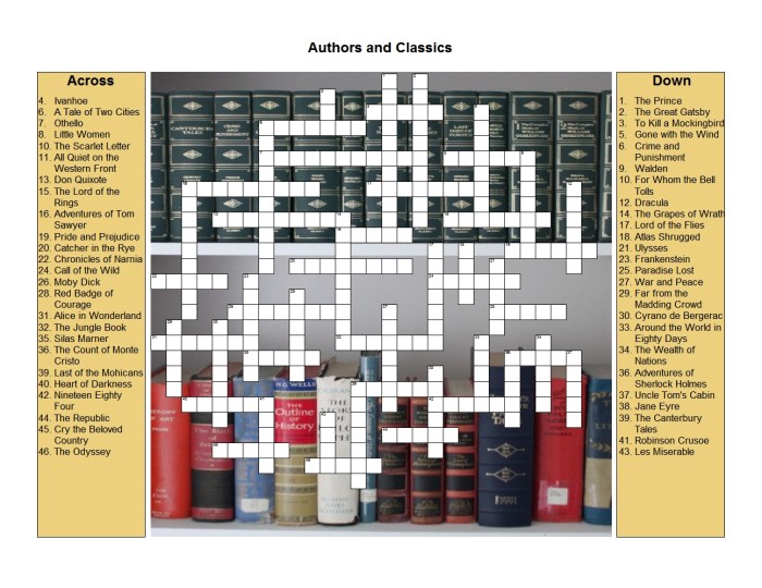 You and i will enjoy some literature crossword