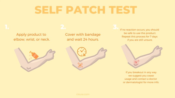 Perform a ________ only if the patch test is negative.